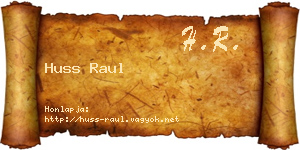 Huss Raul névjegykártya
